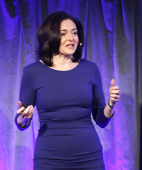 Facebook Chief Operating Officer Sheryl Sandberg delivers a keynote address at Facebook's fMC global event for marketers in New York City.