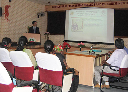 Prof. Helmut at the Tamil Nadu Agricultural University.