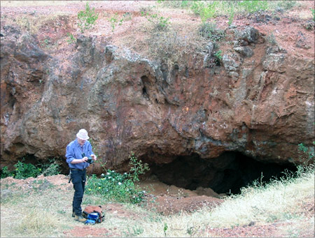 Mangalgatti gold prospect north of Dharwad, An ancient working being examined by Mark Creasy,a key shareholder.