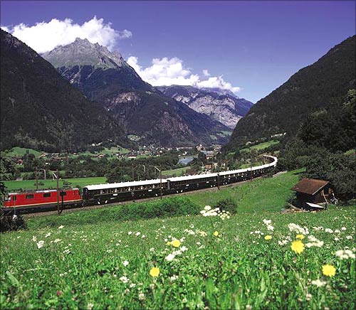 The Venice Simplon-Orient-Express in Lucerne Switzerland.