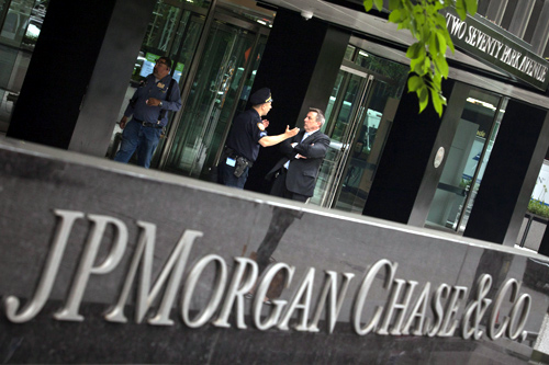 JP Morgan Chase & Co. headquarters is pictured in New York.