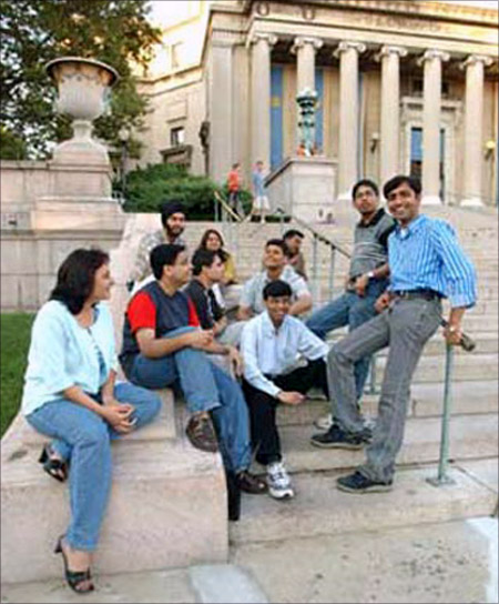 Indian American students at a campus in New York.