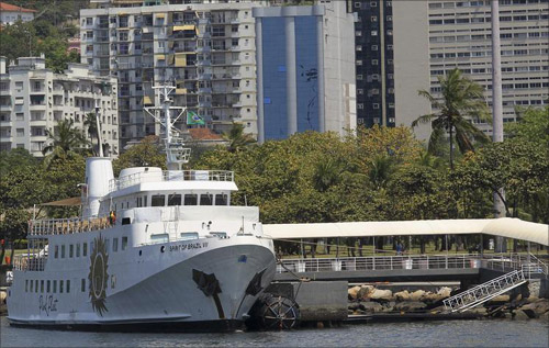 A view of the Spirit of Brazil VII, part of the Pink Fleet line of luxury cruise ships belonging to the EBX Group of Brazilian billionaire Eike Batista, in Rio de Janeiro.