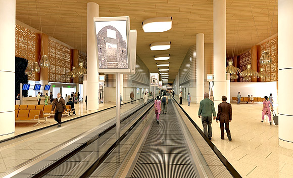 With 41 travelators, people can easily move about in the airport.