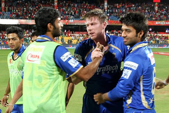 James Faulkner reacts after winning the game