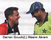 Darren Gouch (L) and Wasim Akram