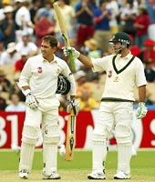 Ricky Ponting after reaching his fifty