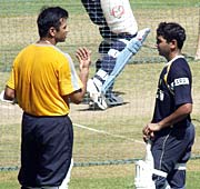 Rahul Dravid with Parthiv Patel (right)