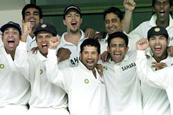 The Indian team celebrates