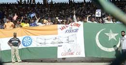 Indian and Pakistani fans together in Karachi