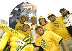 The Fanatics with Ricky Ponting (centre) and Jason Gillespie (right)