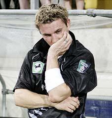 Brendon McCullum is dejected after losing the match