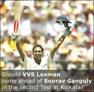 Should VVS Laxman come ahead of Sourav Ganguly in the second Test against Pakistan in Kolkata?