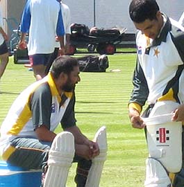 Inzamam-ul-Haq during practice