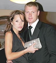 Andrew Flintoff and his wife Rachael