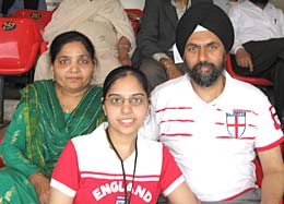 Monty's mother, sister and father at Mohali