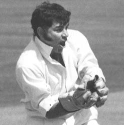 Farokh Engineer in action against England at Edgbaston in July 1974