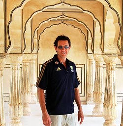 Bryce Mcgain at the Amber Fort in Jaipur