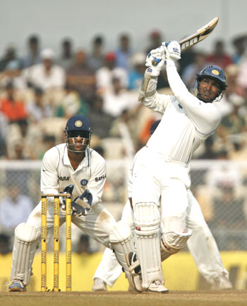Kumar Sangakkara hits one over the top