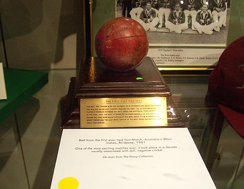The ball from the first ever tied Test between Australia and West Indies in Brisbane in 1961
