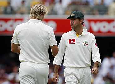 Ricky Ponting with Shane Watson