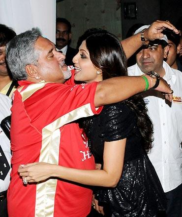 Vijay Mallya with Shilpa Shetty