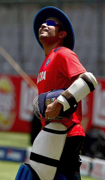 India's Virender Sehwag during a practice session in Mumbai