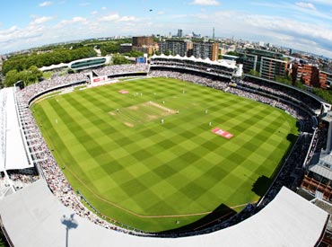 An aerial view of the Lord's cricket ground in London