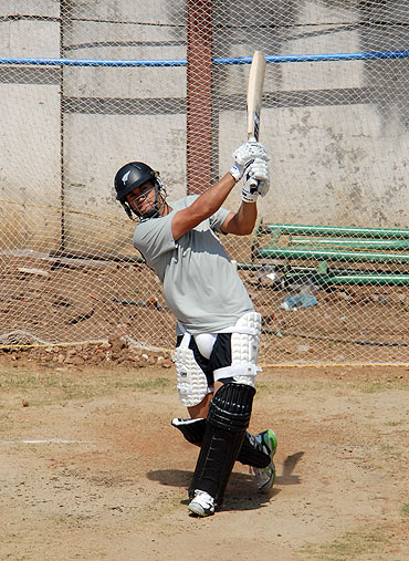 Ross Taylor at a batting practice session in Chennai on Monday