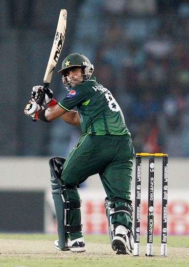 Mohammad Hafeez in action against the West Indies