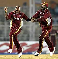 Bravo (left) and Chris Gayle