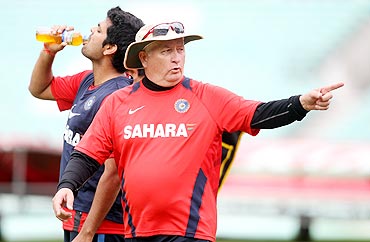India coach Duncan Fletcher during a nets session