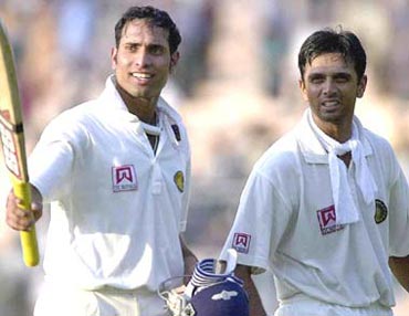 Rahul Dravid (right) with VVS Laxman