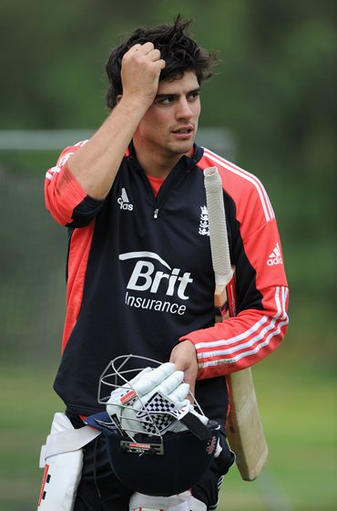 Alastair Cook in the nets at the Riverside ground on Friday