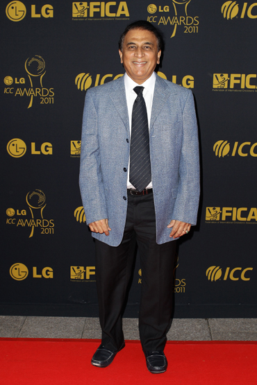 India's Sunil Gavaskar arrives for the LG ICC Awards at The Grosvenor House Hotel
