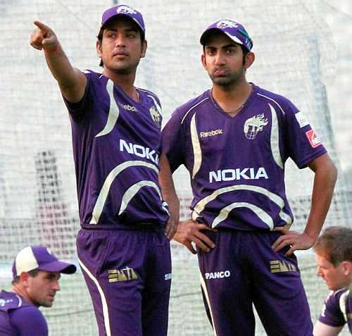 Gautam Gambhir with teammate Lakshmi Ratan Shukla