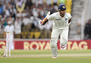 Dhoni is run-out on Day 3 of the 4th Test on Saturday
