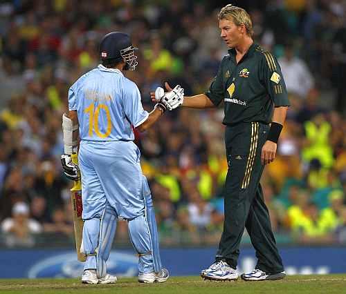 Sachin Tendulkar and Brett Lee