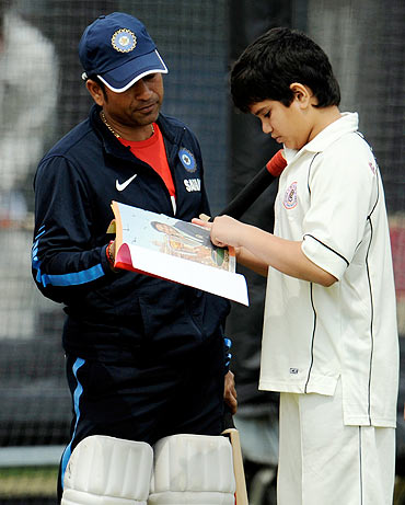 Sachin Tendulkar with son Arjun