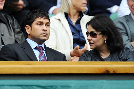 Cricketer Sachin Tendulkar and wife Anjali