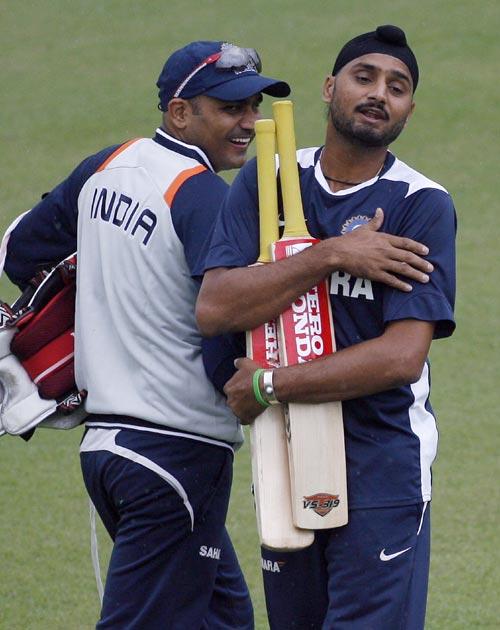 Virender Sehwag and Harbhajan Singh