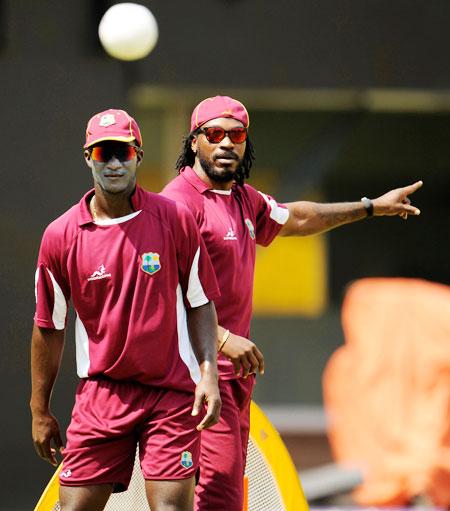 West Indies' captain Darren Sammy (left) and Chris Gayle