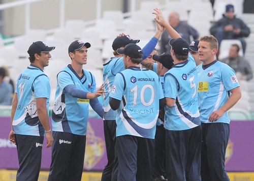 Auckland Aces teammates celebrate