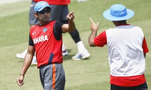 India's Gautam Gambhir and Virender Sehwag (right)