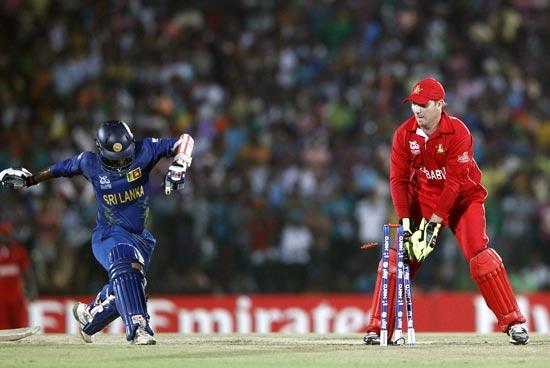 Sri Lanka opener Dilshan Munaweera is run out