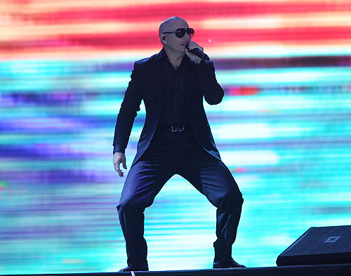 Pitbull entertains the crowd