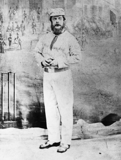 John Wisden (1826 - 1884), a successful fast round arm bowler and best known as the founder of the Wisden Cricketer's Almanac
