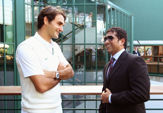 Sachin Tendulkar with Roger Federer