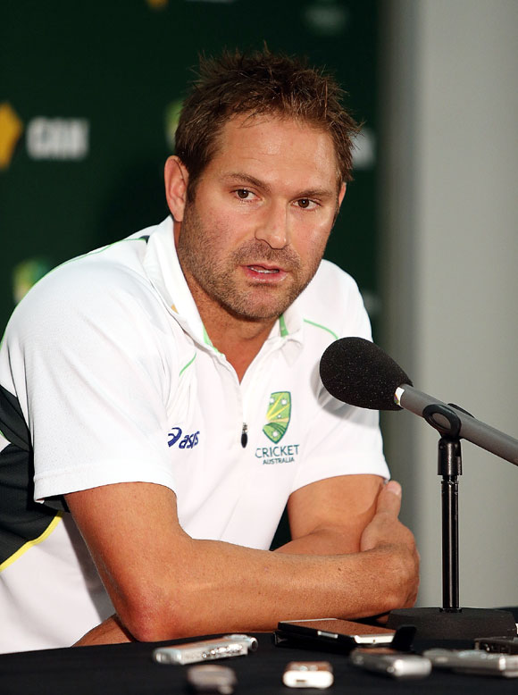 Ryan Harris speaks to the media during an press conference on Monday