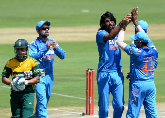 Ishant Sharma celebrates after picking up a wicket